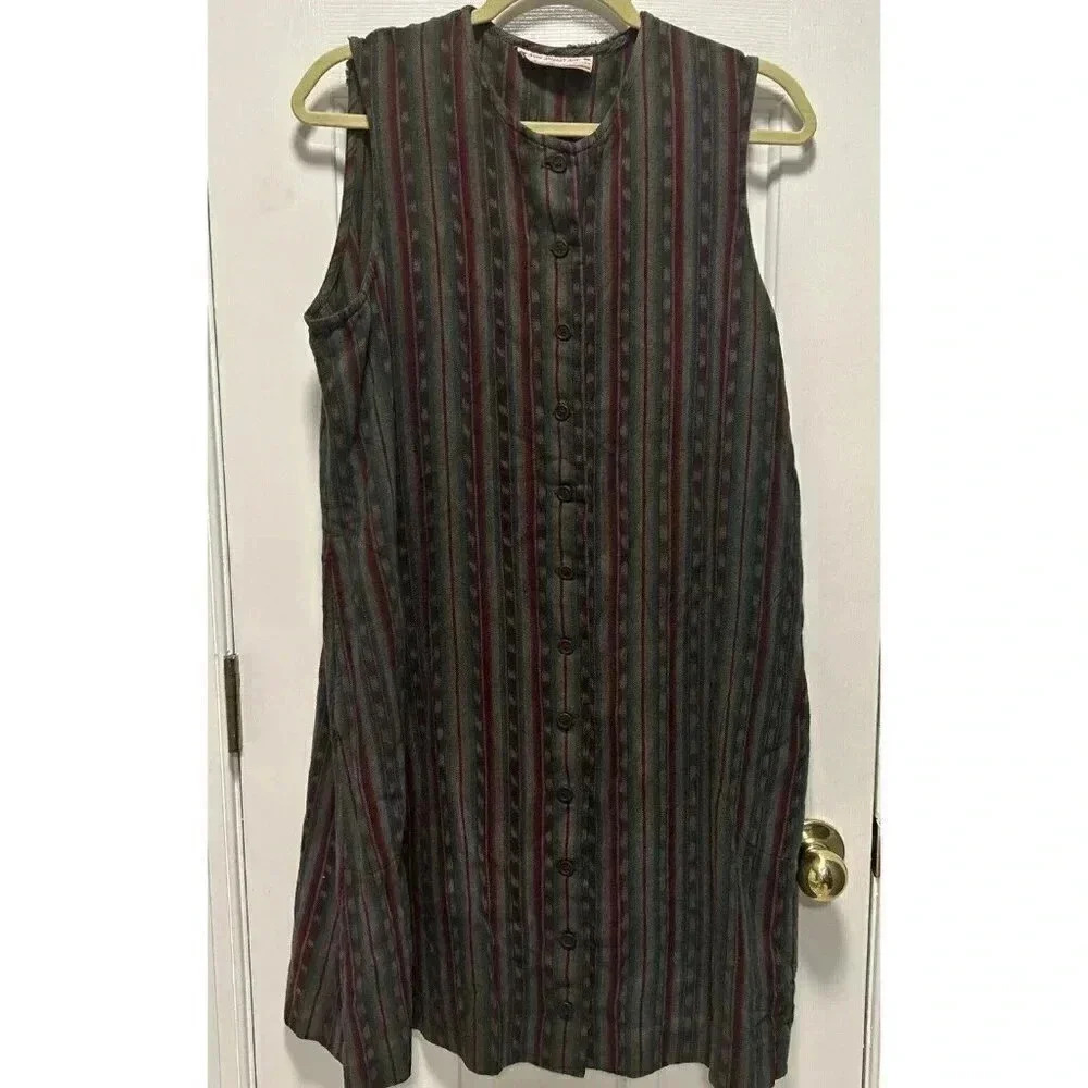 Aunt Abigail’s Attic Green Aztec Dress with Pockets see‎ pics XL Western Artisy